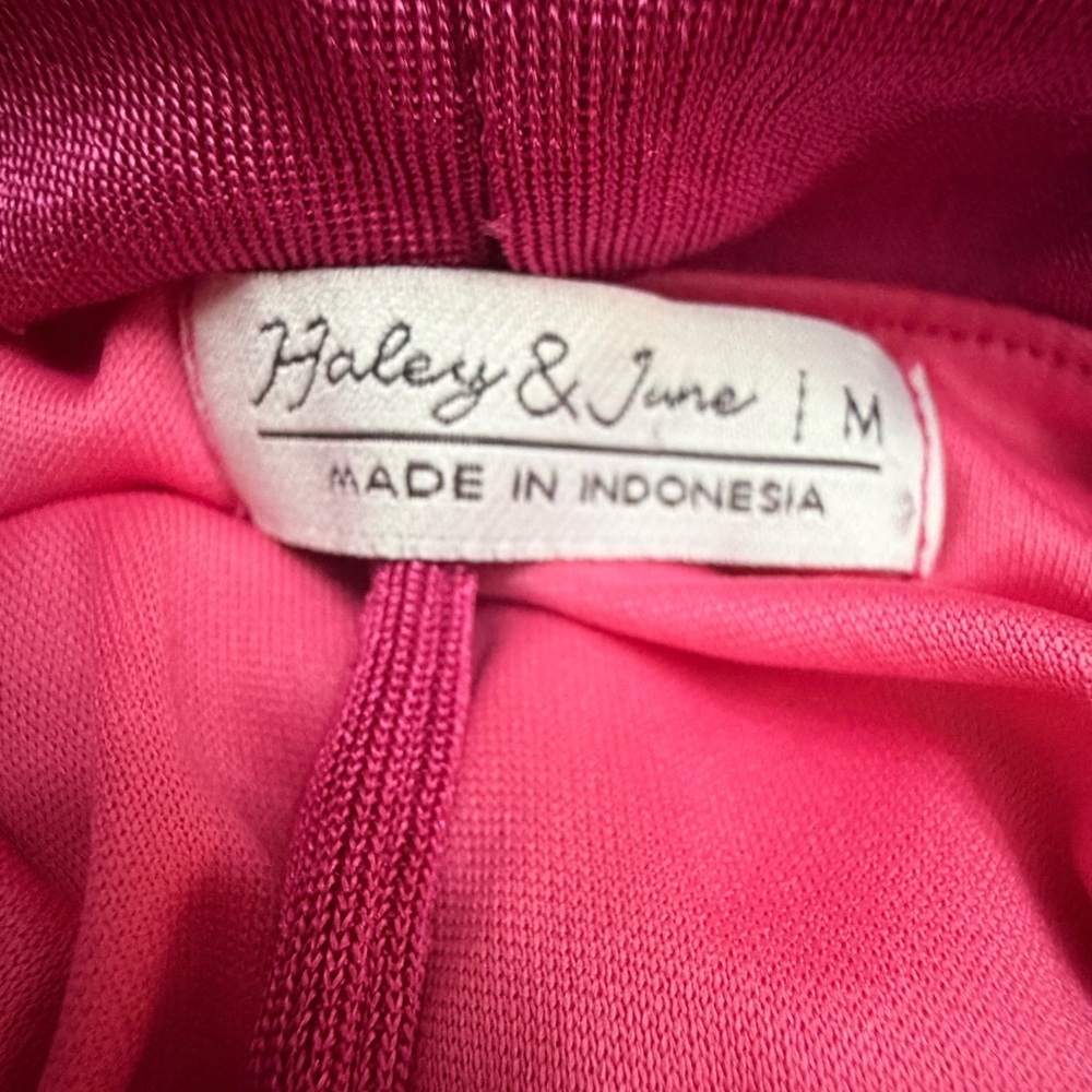 Haley & June Vibrant Pink Ruched Mini Dress - Picture 6 of 6